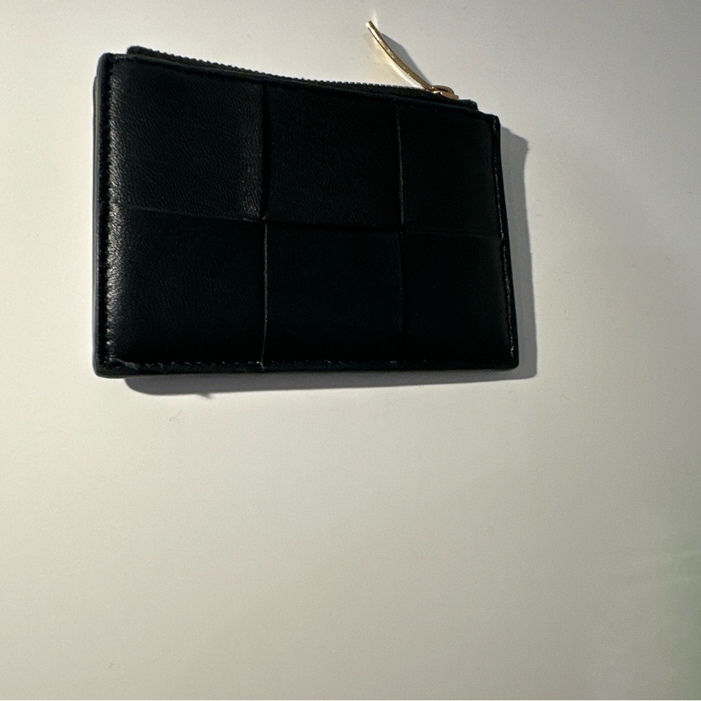 Bottega Veneta Black Intrecciato Zip Card Wallet